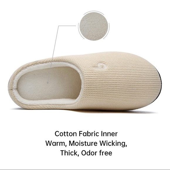 New Women’s Memory Foam House Slippers Beige​ - Picture 3 of 7